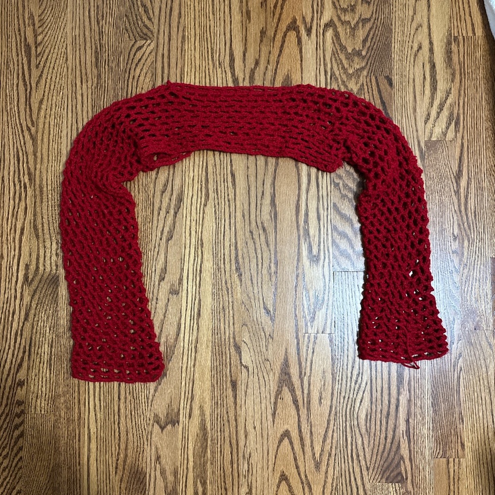 Red crochet shrug (handmade)